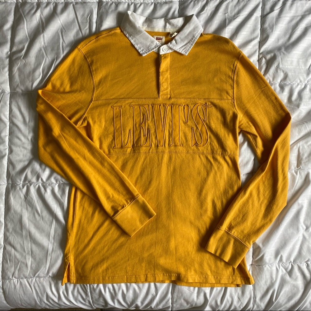 Men’s LEVI’S Mustard Yellow Long Sleeve Polo